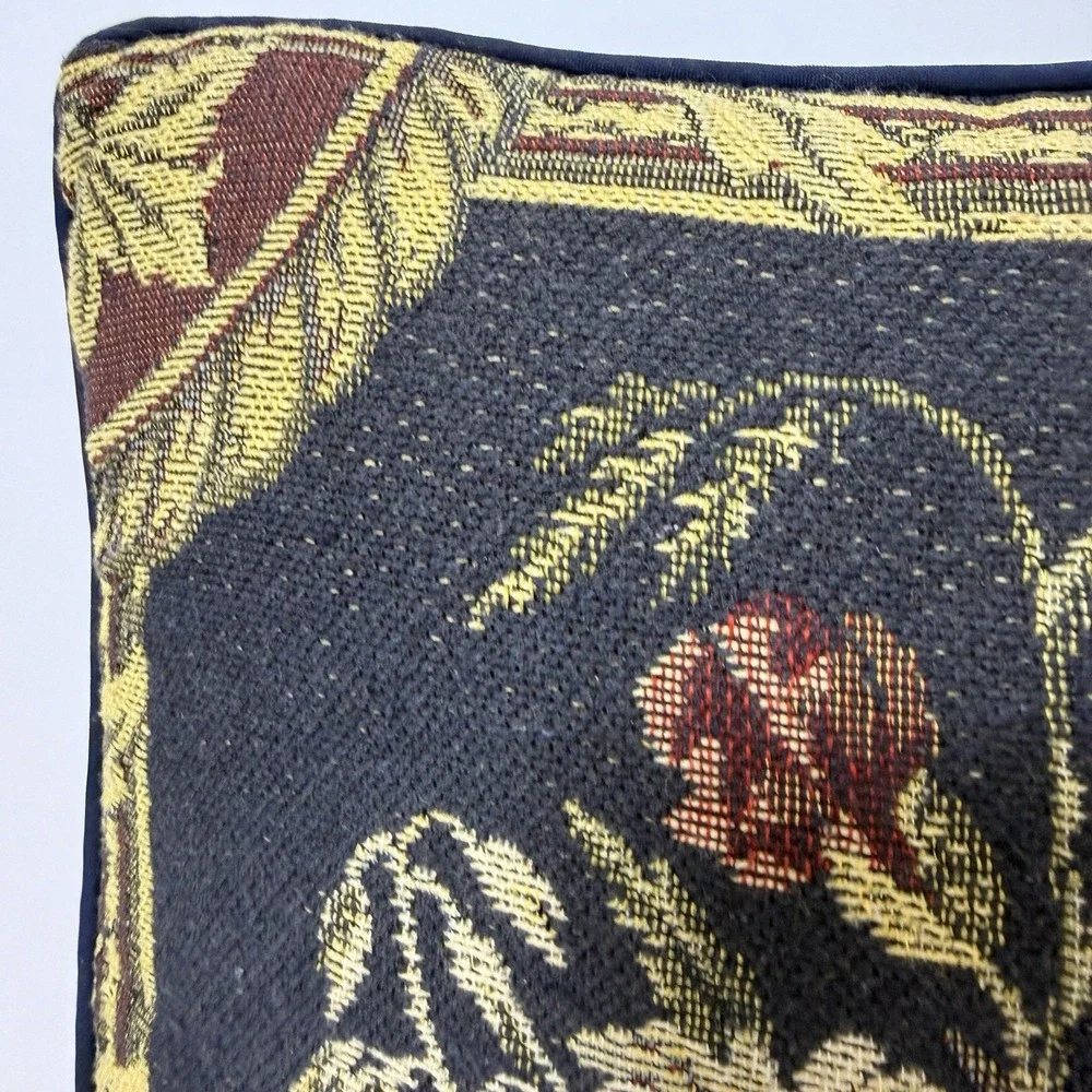 Vintage Floral Tapestry Pillow Cover 16x16  Cottagecore Decor Pillow Cover Only